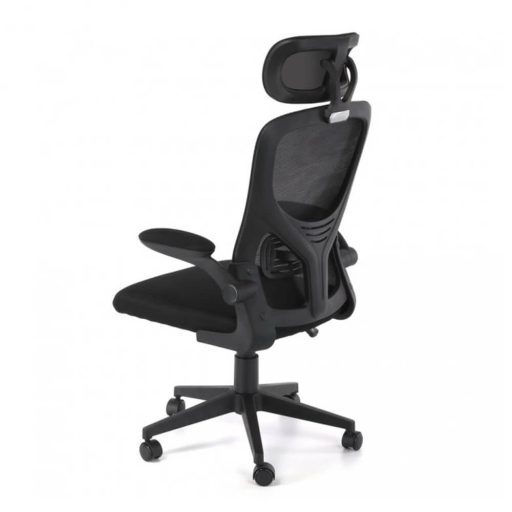  Ergonomická kancelárska stolička s bedrovou opierkou, opierkou hlavy, čierna