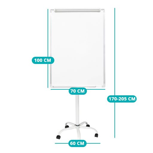 Magnetická flipchart tabuľa na kolieskach, dostupná v rôznych typoch a veľkostiach