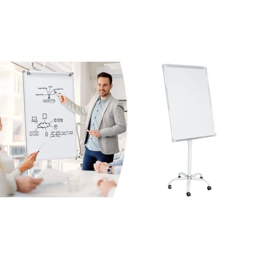 Magnetická flipchart tabuľa na kolieskach, dostupná v rôznych typoch a veľkostiach