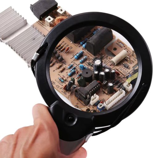 Závesná lupa s 2 LED diódami, studená biela