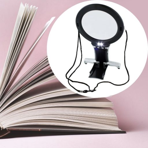 Závesná lupa s 2 LED diódami, studená biela