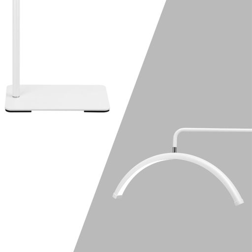 Moon – polkruhová kozmetická stojanová lampa, biela