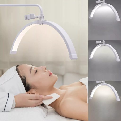 Moon – polkruhová kozmetická stojanová lampa, biela